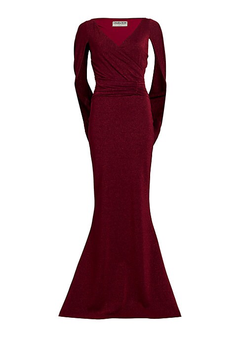 Elegant Cape Shimmer Gown