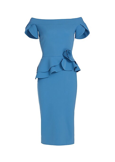 Peplum Rosette Midi Dress