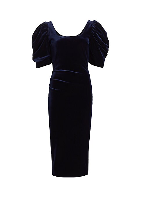 Charming Puff-Sleeve Midi Dress