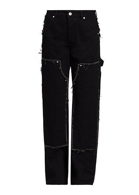 Distressed Denim Utility Pants