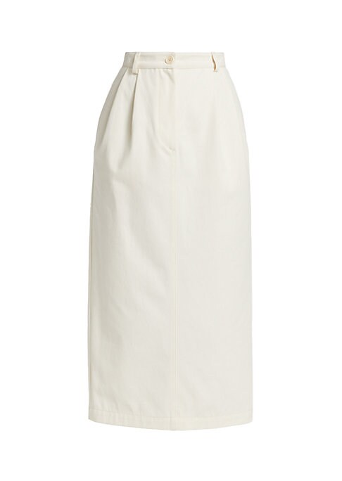 Pintuck Maxi Cotton Skirt