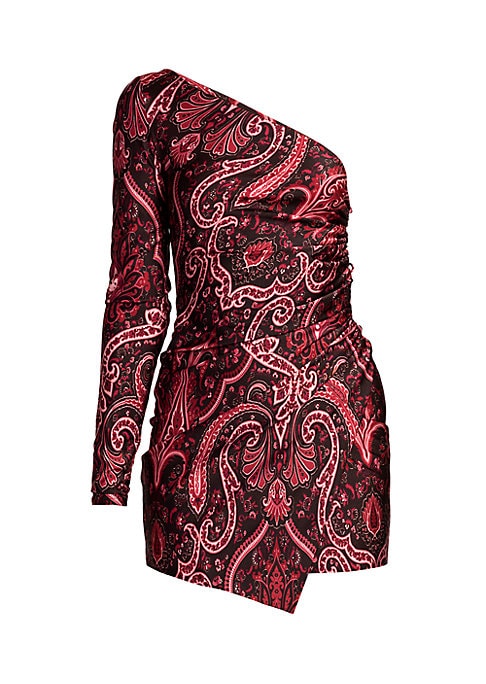 Asymmetric Paisley Minidress