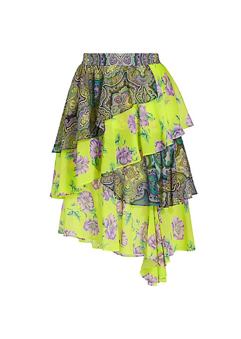 Playful Silk Tiered Skirt