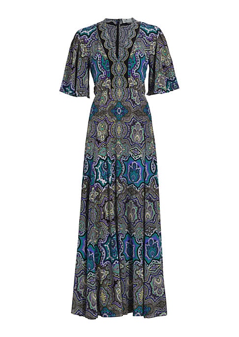Elegant Paisley Silk Dress