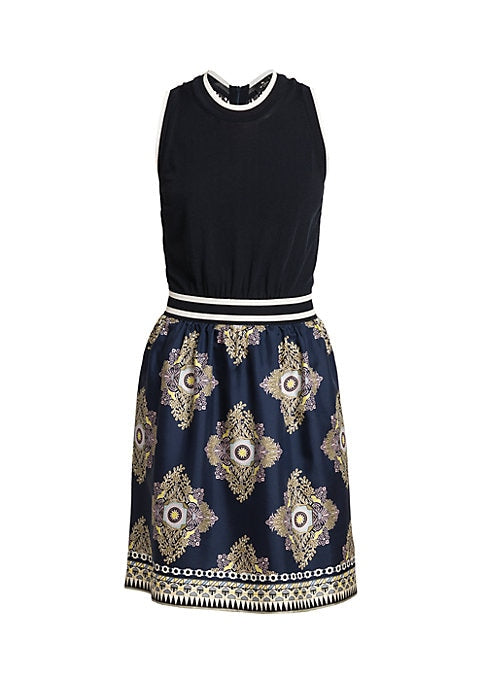 Chic Knit-Panel Dress