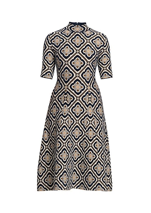 Tapestry Knit Flare Dress