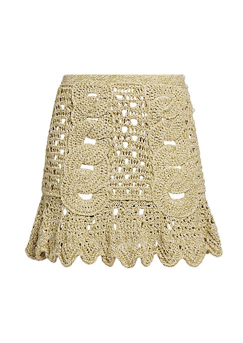 Silk Ruffled Crochet Skirt