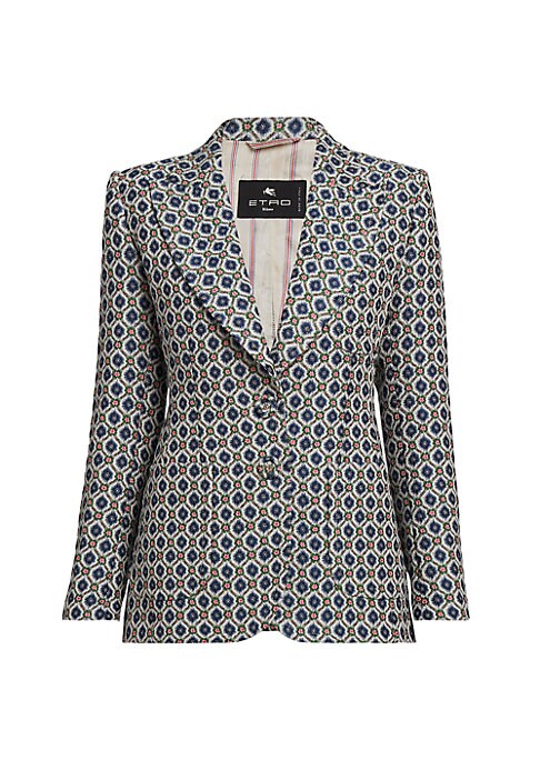 Floral Jacquard Suit Jacket