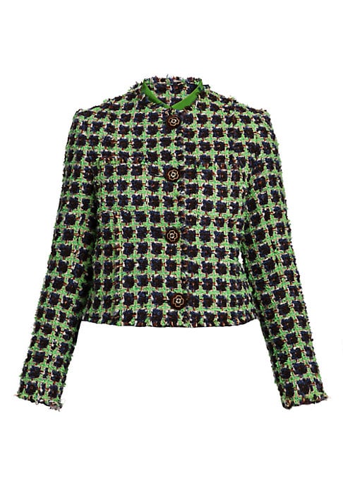 Chic Metallic Check Blazer
