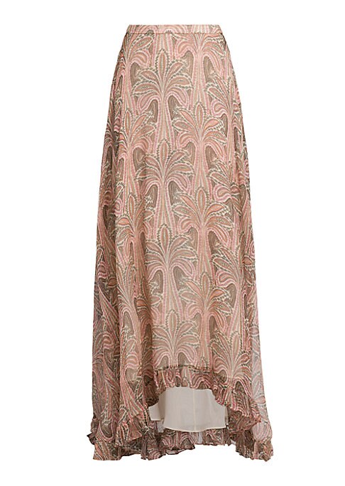 Silk Palm Maxi Skirt