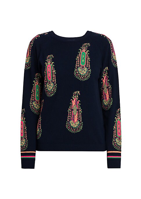 Vibrant Paisley Knit Sweater