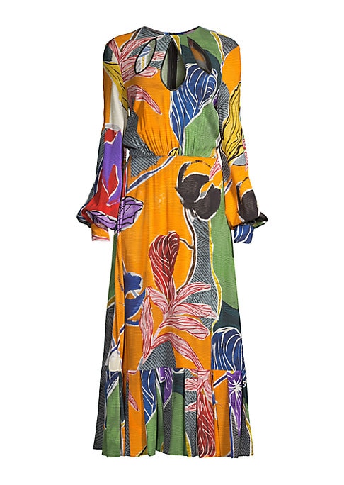 Floral Balloon Sleeve Dress