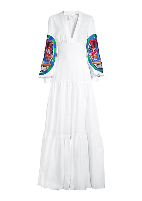 Elegant Embroidery Maxi Dress