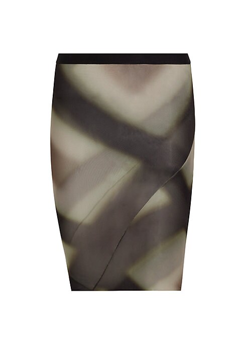 Sheer Crossover Pencil Skirt