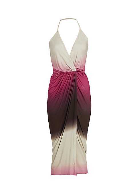 Draped Tie-Dye Midi Dress