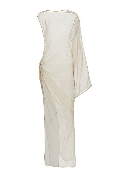 Asymmetric Silk Gown