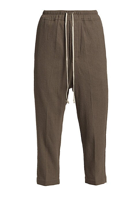 Cropped Wool Drawstring Pants