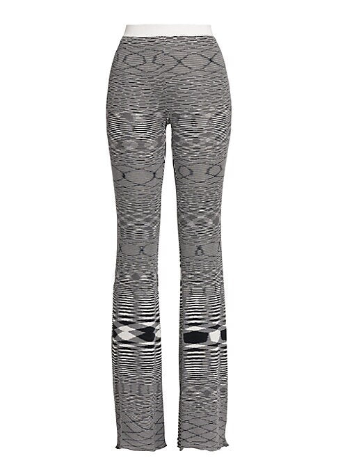 Flared Abstract Stripe Trousers