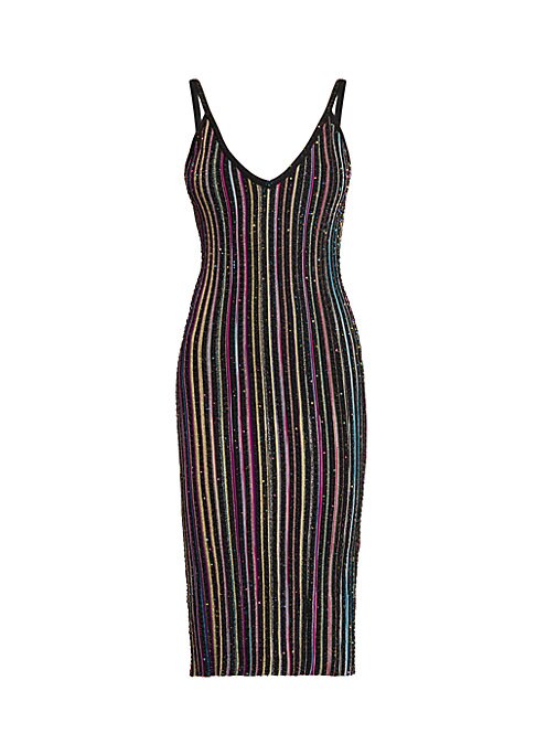 Vibrant Striped Midi Dress