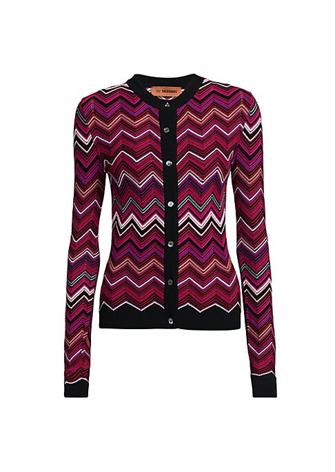 Chevron Knit Button-Up