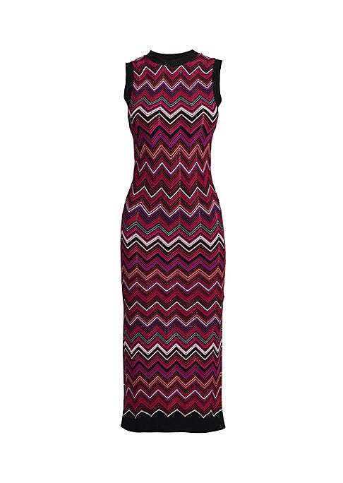 Chevron Knit Midi Dress