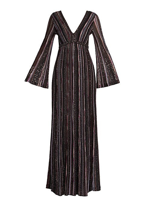 Shimmering Stripes Maxi Gown