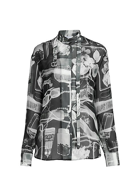 Silk Playful Print Blouse