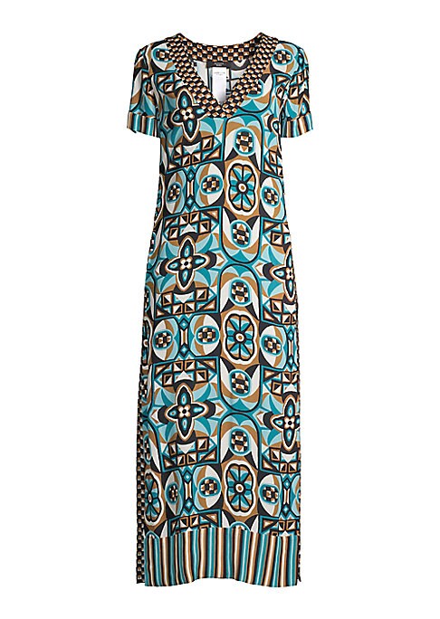 Chic Abstract Print Maxi Dress