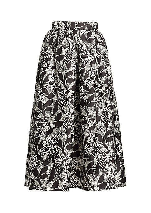 Leafy Luxe Midi Skirt