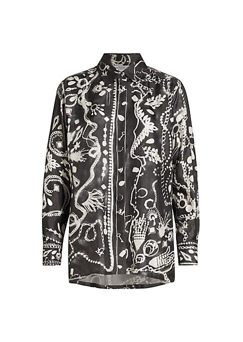 Jewel-Print Silk Shirt