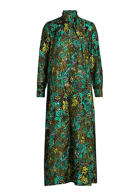 Elegant Leaf Print Caftan