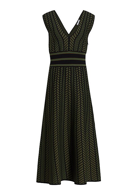 Geometric Silk Flare Dress