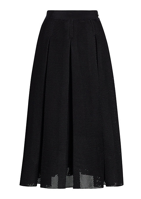 Edgy Pleated Midi Skirt