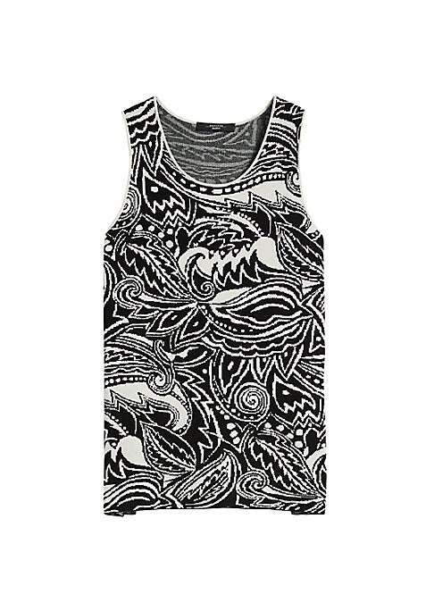Geometric Knit Sleeveless Top
