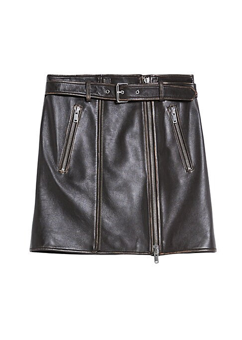 Leather Zip Mini Skirt