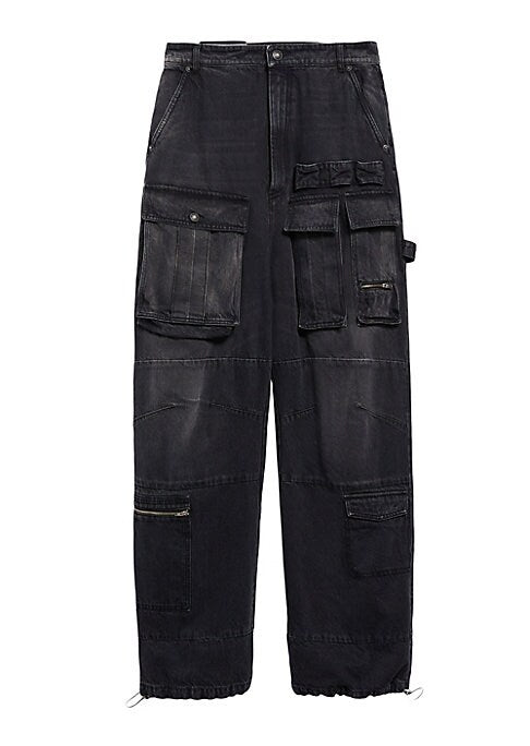 Baggy Denim Cargo Trousers