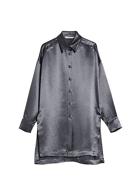 Sleek Satin Statement Blouse