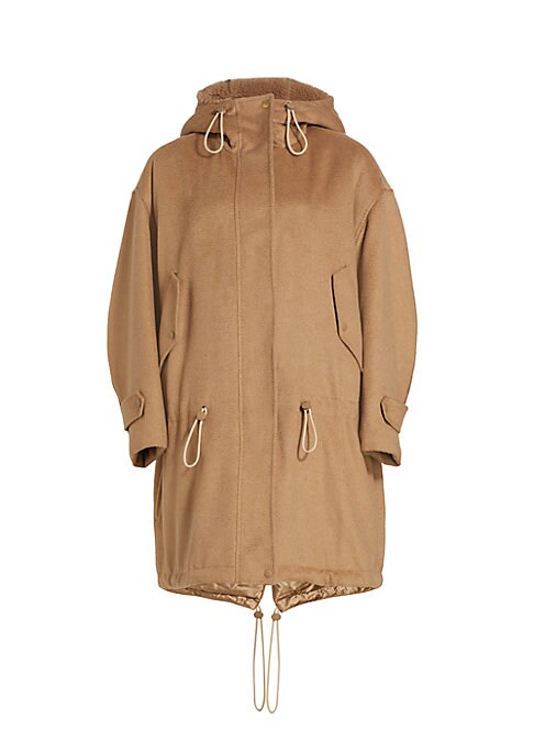 Shearling Wool Anorak Coat