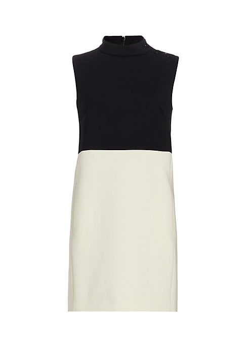 Chic Colorblock Wool Dress
