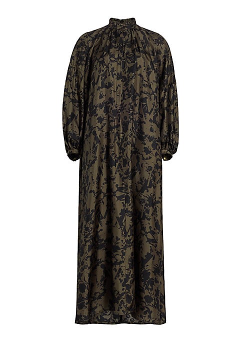 Silk Ruffle Maxi Dress