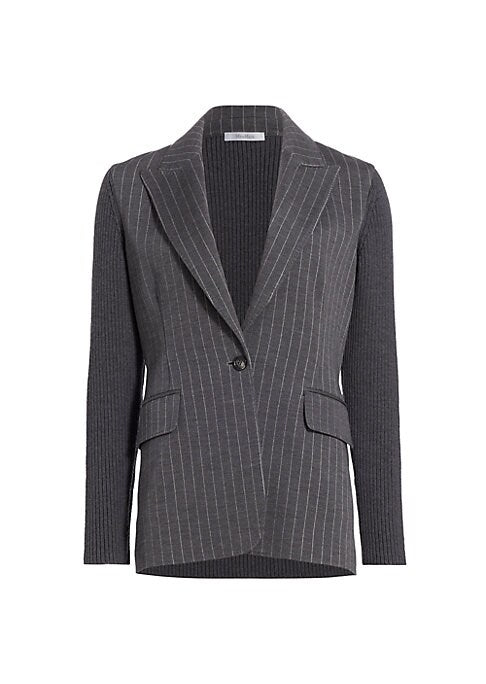 Elegant Pinstripe Wool Blazer