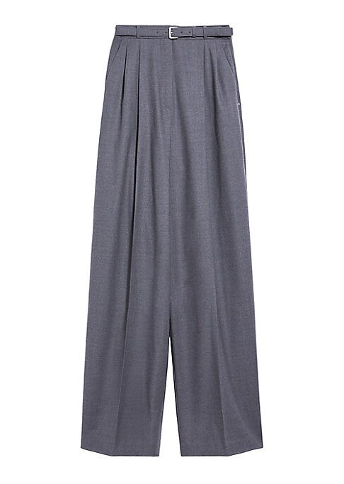 Chic Wide-Leg Flannel Trousers