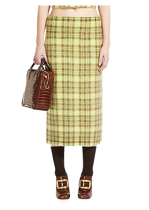 Chic Plaid Pencil Skirt