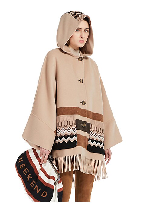 Fringed Geometric Hooded Cape