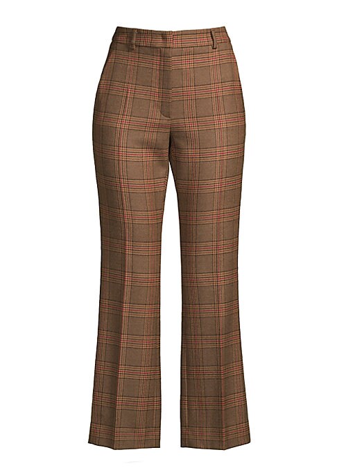 Plaid Flare Crop Trousers