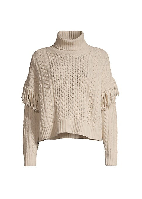 Fringe Turtleneck Sweater