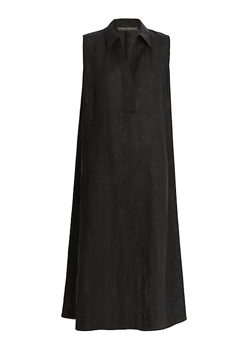 Linen A-Line Midi Dress
