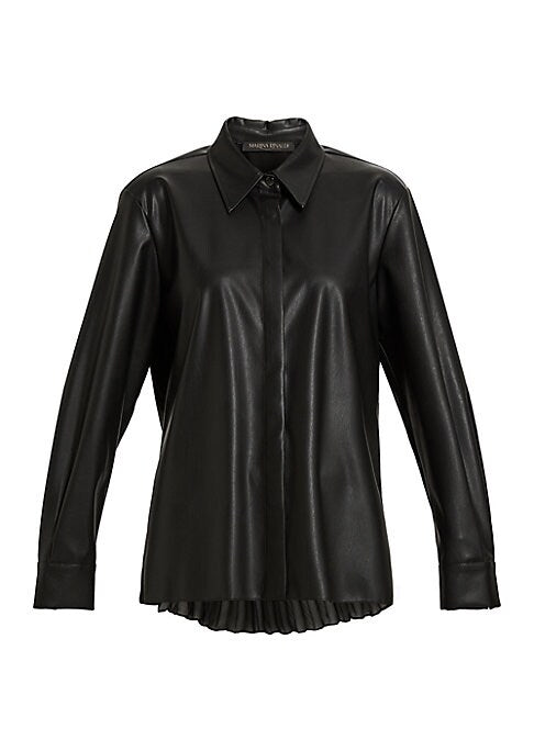 Chic Faux-Leather Top