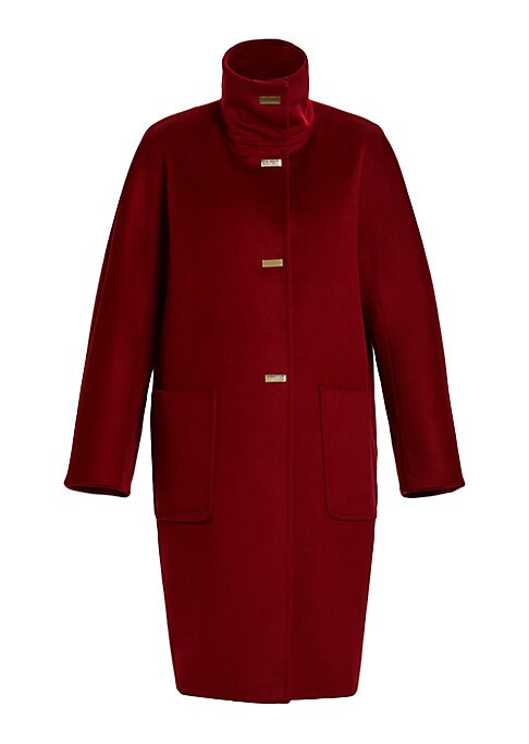 Funnel Neck Wool Coat
