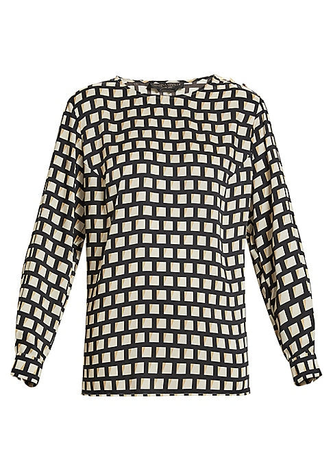 Geometric Twill Blouse